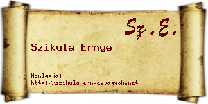 Szikula Ernye névjegykártya